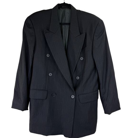 Yves Saint Laurent YSL Vintage Women's Black Worsted Wool Blazer - Picture 1 of 7